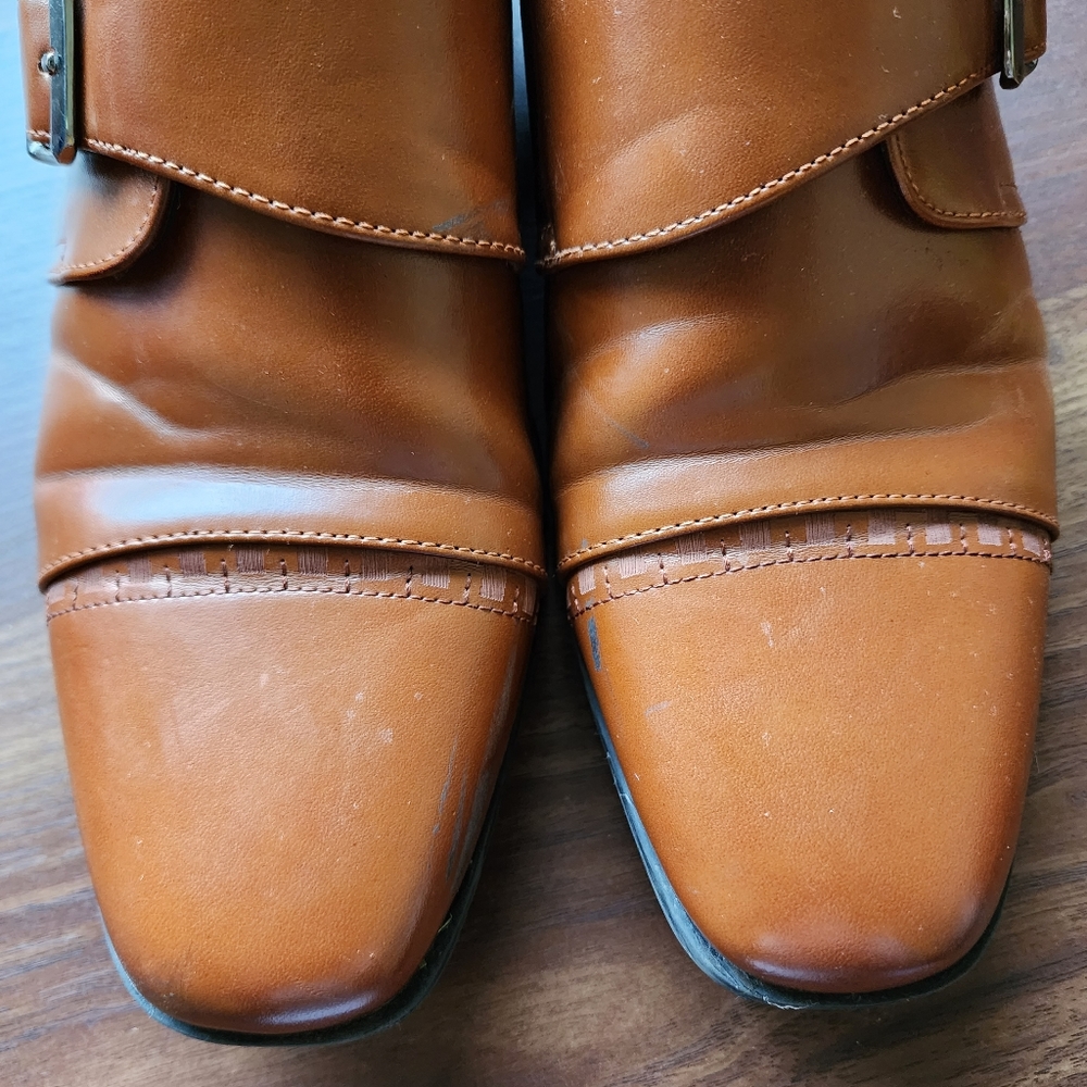 Stacy Adams Brown Dress Shoes with Velcro Strap - Picture 8 of 11